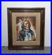 Vintage MAIJA Framed Art Print Indian Chief Portrait Native American Western