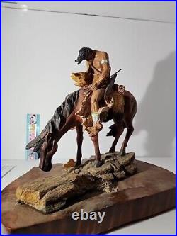 Vintage Matt Motsjcech Native American End of the Trail sculpture Horse/ Rider