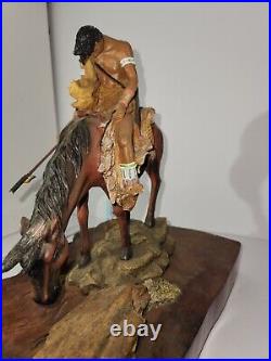 Vintage Matt Motsjcech Native American End of the Trail sculpture Horse/ Rider