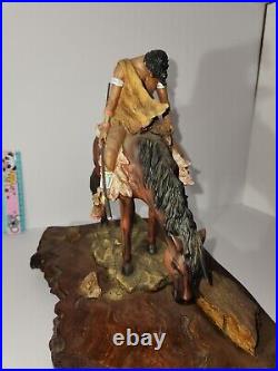 Vintage Matt Motsjcech Native American End of the Trail sculpture Horse/ Rider