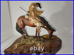 Vintage Matt Motsjcech Native American End of the Trail sculpture Horse/ Rider