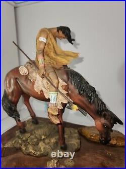 Vintage Matt Motsjcech Native American End of the Trail sculpture Horse/ Rider