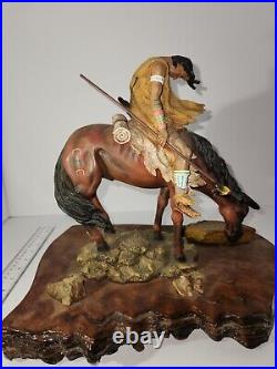 Vintage Matt Motsjcech Native American End of the Trail sculpture Horse/ Rider