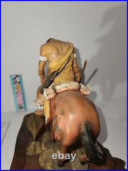 Vintage Matt Motsjcech Native American End of the Trail sculpture Horse/ Rider