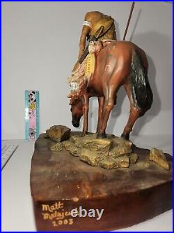 Vintage Matt Motsjcech Native American End of the Trail sculpture Horse/ Rider