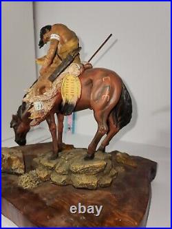 Vintage Matt Motsjcech Native American End of the Trail sculpture Horse/ Rider