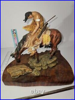 Vintage Matt Motsjcech Native American End of the Trail sculpture Horse/ Rider