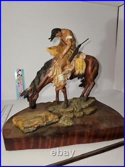 Vintage Matt Motsjcech Native American End of the Trail sculpture Horse/ Rider