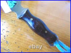 Vintage NATIVE AMERICAN Navajo TURQUOISE Heart Inlaid KNIFE / Letter Opener Case