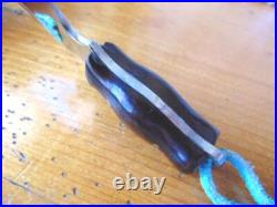 Vintage NATIVE AMERICAN Navajo TURQUOISE Heart Inlaid KNIFE / Letter Opener Case