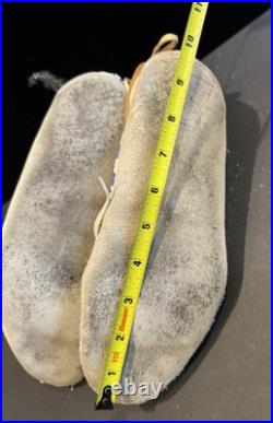 Vintage Native American Beaded Moccasins Medicine Wheel Sun Cross Cheyenne c1880