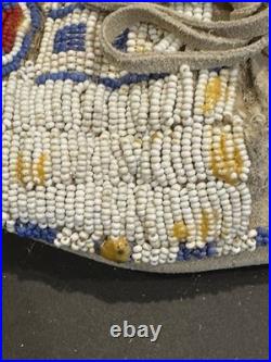 Vintage Native American Beaded Moccasins Medicine Wheel Sun Cross Cheyenne c1880