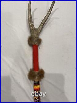 Vintage Native American Ceremonial Antler Stick 24