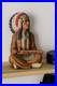 Vintage Native American Chief Figurine Hand-Painted Resin Statue
