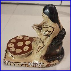 Vintage Native American Glazed Pottery Ceramic Story Teller Ritual Figurine