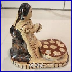 Vintage Native American Glazed Pottery Ceramic Story Teller Ritual Figurine