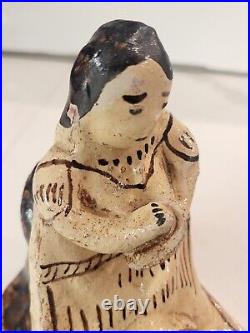 Vintage Native American Glazed Pottery Ceramic Story Teller Ritual Figurine