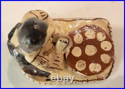 Vintage Native American Glazed Pottery Ceramic Story Teller Ritual Figurine