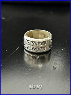 Vintage Native American Hopi Feather Sterling Silver Ring Size 5.5