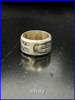 Vintage Native American Hopi Feather Sterling Silver Ring Size 5.5