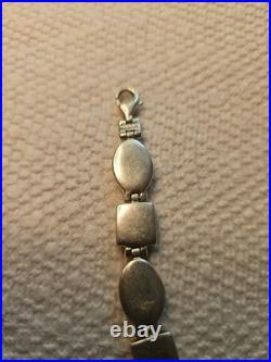 Vintage Native American Indian 9.25 Sterling Silver Bracelet Blue Stones 7 1/4