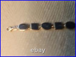 Vintage Native American Indian 9.25 Sterling Silver Bracelet Blue Stones 7 1/4