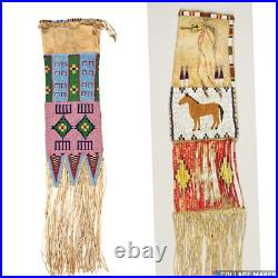 Vintage Native American Indian Beaded Deerskin Leather Tobacco Medicine Pouch
