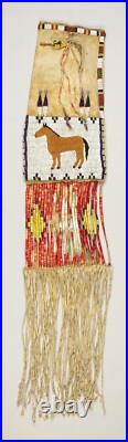 Vintage Native American Indian Beaded Deerskin Leather Tobacco Medicine Pouch