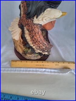 Vintage Native American Indian Bow Hunter Warrior Sculpture 18.5 Tall Resin