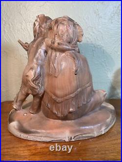 Vintage Native American Indian Layered Clay Resin Art