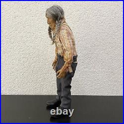 Vintage Native American Indian Old Man Realistic Rubber Face Hands 13.5 Doll