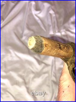 Vintage Native American Indian Peace Pipe Antler Leather & Bead Wrapped 29 Inch