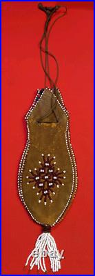 Vintage Native American Indian Style Bead Suede Pouch /Medicine Bag