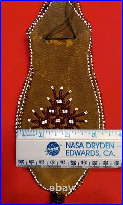 Vintage Native American Indian Style Bead Suede Pouch /Medicine Bag