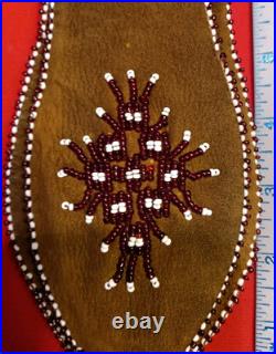 Vintage Native American Indian Style Bead Suede Pouch /Medicine Bag