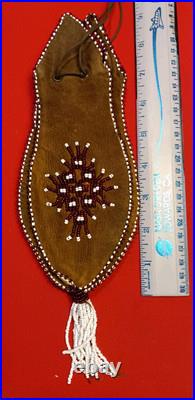 Vintage Native American Indian Style Bead Suede Pouch /Medicine Bag