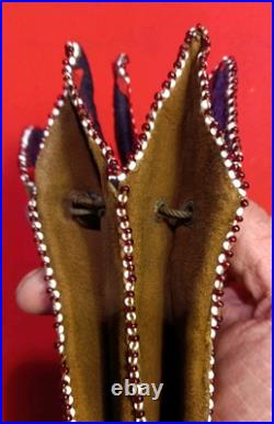Vintage Native American Indian Style Bead Suede Pouch /Medicine Bag