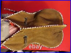 Vintage Native American Indian Style Bead Suede Pouch /Medicine Bag