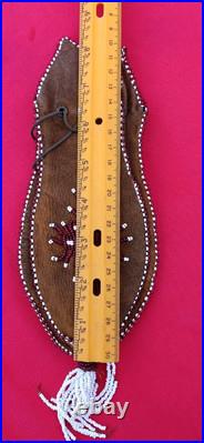 Vintage Native American Indian Style Bead Suede Pouch /Medicine Bag