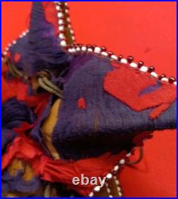 Vintage Native American Indian Style Bead Suede Pouch /Medicine Bag