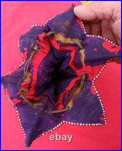 Vintage Native American Indian Style Bead Suede Pouch /Medicine Bag