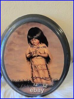 Vintage Native American Indian girls Wall Art Wood Hanging Plaques