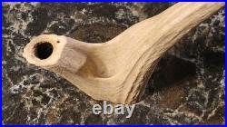 Vintage Native American Maine Whitetail Deer Antler Peace Pipe Standing 8.25