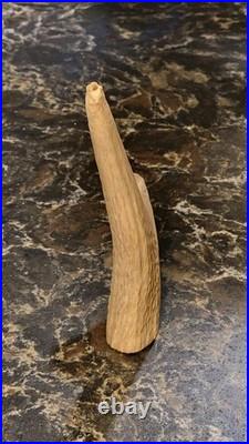 Vintage Native American Maine Whitetail Deer Antler Peace Pipe Standing 8.25
