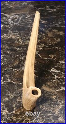 Vintage Native American Maine Whitetail Deer Antler Peace Pipe Standing 8.25