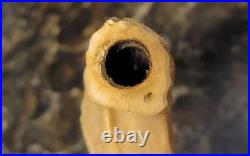 Vintage Native American Maine Whitetail Deer Antler Peace Pipe Standing 8.25