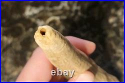 Vintage Native American Maine Whitetail Deer Antler Peace Pipe Standing 8.25