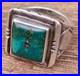 Vintage Native American Navajo Green Turquoise Handmade Sterling Ring Sz 9