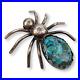 Vintage Native American Navajo Sterling Silver Turquoise Spider Pendant