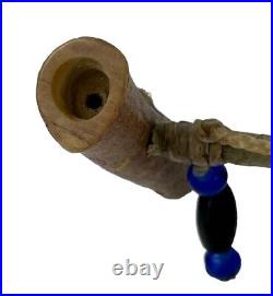 Vintage Native American Peace Pipe Handmade Genuine Bone Antler Indian Unused